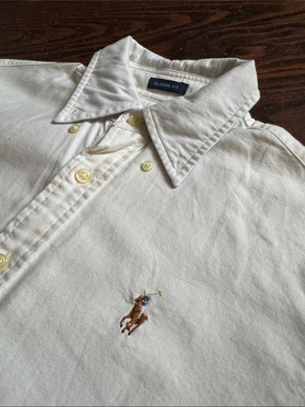 VTG Ralph Lauren White Button-Down Shirt with Embroidered Polo Size 6 - Picture 3 of 6